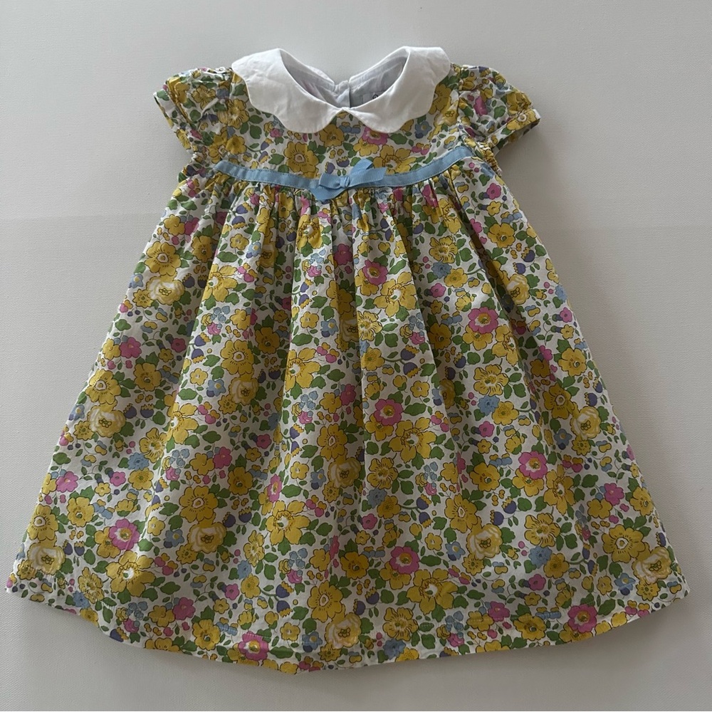 Lily Rose Trotters London 12-18 Months Baby Girl Yellow Floral Dress Spring